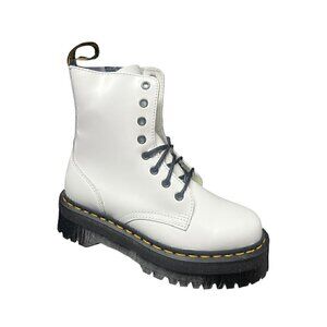 Dr. Martens NWT Jadon White Polished Smooth Leather Quad Retro Boots, 7 WOMEN